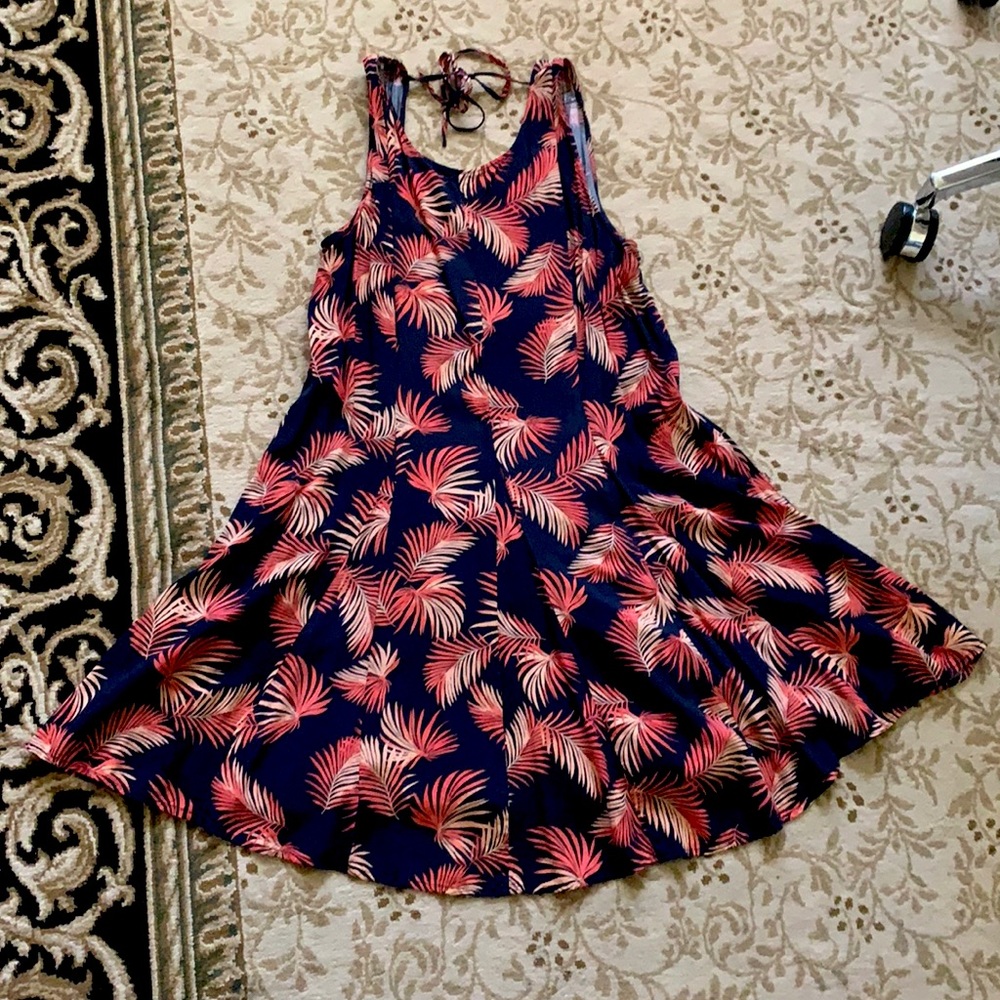 Tropical short summer dress, size Large
